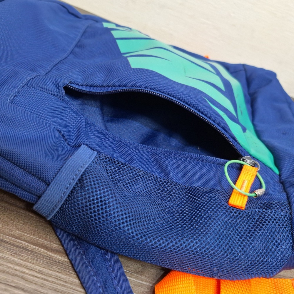 Nike Retro Backpack Blue Green Large Logo Swoosh Orange Straps School Bag Pack - Picture 5 of 9